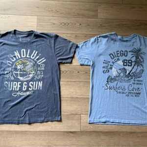 Men's Fifth Foundation Blue Graphic Surf T-Shirts